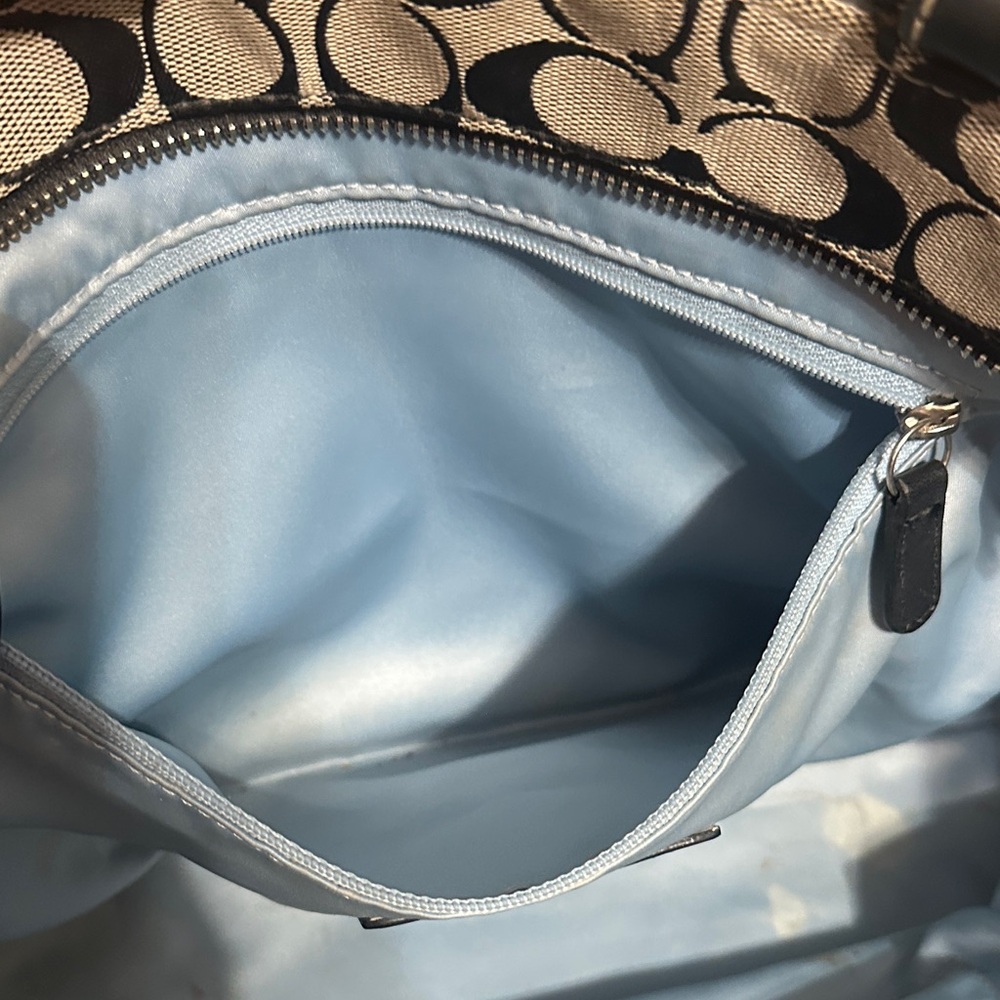 Coach Black and Cream Signature Tote and Wallet Set - Picture 5 of 16